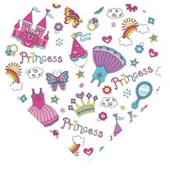 Princess Element Background Material Wooden Puzzle Heart