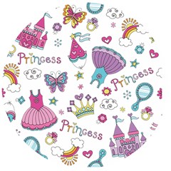 Princess Element Background Material Wooden Bottle Opener (Round)