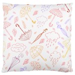 Weather Umbrella Rain Cloud Seamless Doodle Pattern Standard Premium Plush Fleece Cushion Case (One Side) Front