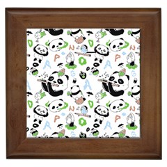 Giant Panda Bear Pattern Framed Tile by Jancukart