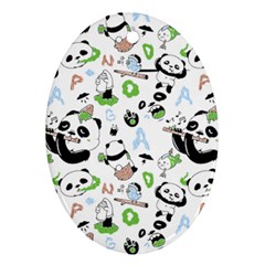 Giant Panda Bear Pattern Ornament (oval)