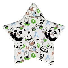 Giant Panda Bear Pattern Star Ornament (two Sides) by Jancukart