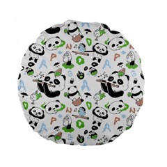 Giant Panda Bear Pattern Standard 15  Premium Flano Round Cushions by Jancukart
