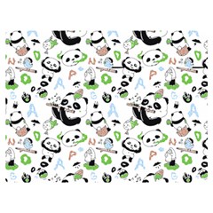 Giant Panda Bear Pattern One Side Premium Plush Fleece Blanket (extra Small)