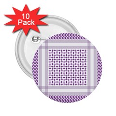 Square Purple Pattern Bead Purple Keffiyeh Purple Geometric Headdress Angle Violet Rectangle 2 25  Buttons (10 Pack)  by Jancukart