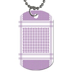 Square Purple Pattern Bead Purple Keffiyeh Purple Geometric Headdress Angle Violet Rectangle Dog Tag (two Sides) by Jancukart