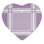 Square Purple Pattern Bead Purple Keffiyeh Purple Geometric Headdress Angle Violet Rectangle Heart Ornament (Two Sides) Front