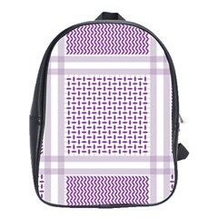 Square Purple Pattern Bead Purple Keffiyeh Purple Geometric Headdress Angle Violet Rectangle School Bag (large) by Jancukart