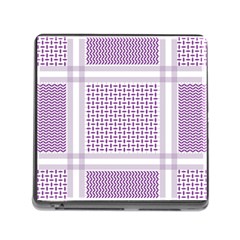 Square Purple Pattern Bead Purple Keffiyeh Purple Geometric Headdress Angle Violet Rectangle Memory Card Reader (square 5 Slot) by Jancukart