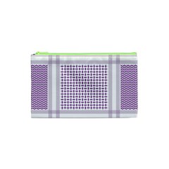 Square Purple Pattern Bead Purple Keffiyeh Purple Geometric Headdress Angle Violet Rectangle Cosmetic Bag (xs) by Jancukart