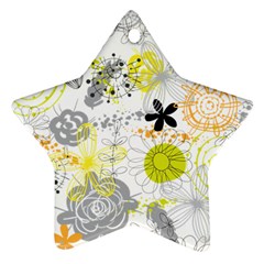 Doodle Flowers Hand Drawing Pattern Ornament (star)