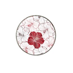 Red Hibiscus Flowers Art Hat Clip Ball Marker (10 Pack) by Jancukart