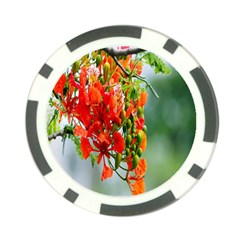 Gathering Sping Flowers  Poker Chip Card Guard