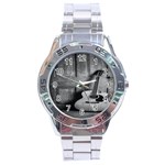 Acoustic Guitar Stainless Steel Analogue Watch Front