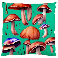 Mushroom Forest Standard Premium Plush Fleece Cushion Case (one Side)