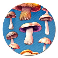 Cozy Forest Mushrooms Magnet 5  (round) by GardenOfOphir