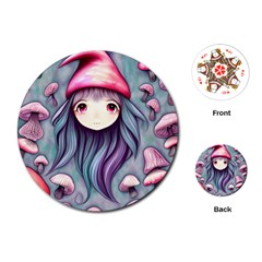 Witchy Mushroom Forest Playing Cards Single Design (round) by GardenOfOphir