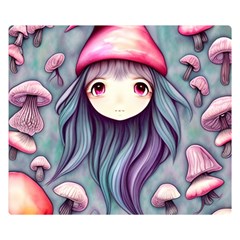 Witchy Mushroom Forest Premium Plush Fleece Blanket (small) by GardenOfOphir