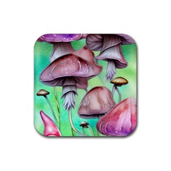 Historical Mushroom Forest Rubber Coaster (square) by GardenOfOphir