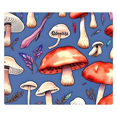 Nature s Own Wooden Mushroom Premium Plush Fleece Blanket (small) by GardenOfOphir