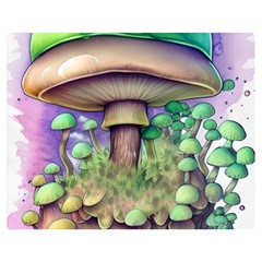 Farmcore Mushroom Premium Plush Fleece Blanket (medium)