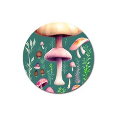 Tiny Historical Mushroom Magnet 3  (round) by GardenOfOphir