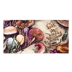 Dainty Mushroom Pendant Satin Shawl 45  X 80  by GardenOfOphir