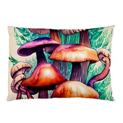 Witchy Mushrooms In The Woods Pillow Case by GardenOfOphir