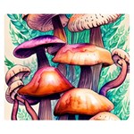 Witchy Mushrooms In The Woods Premium Plush Fleece Blanket (Small) 50 x40  Blanket Back