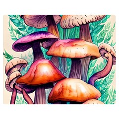 Witchy Mushrooms In The Woods Premium Plush Fleece Blanket (medium)