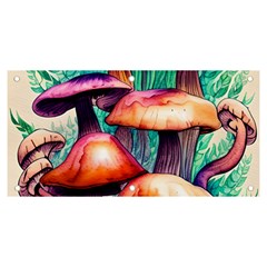 Witchy Mushrooms In The Woods Banner And Sign 6  X 3  by GardenOfOphir