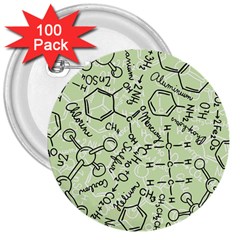 Multicolored Chemical Bond Illustration Chemistry Formula Science 3  Buttons (100 Pack)  by Jancukart