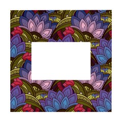 Purple Red And Green Flowers Digital Wallpaper Patterns Ornament White Box Photo Frame 4  X 6  by Jancukart