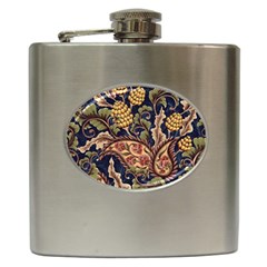 Leaves Flowers Background Texture Paisley Hip Flask (6 Oz) by Jancukart