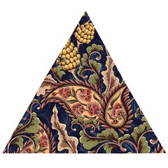 Leaves Flowers Background Texture Paisley Wooden Puzzle Triangle by Jancukart