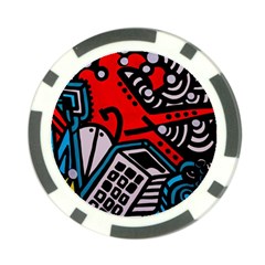 Multicolored Doodle Art Street Art Poker Chip Card Guard