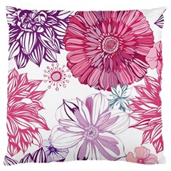 Red And Pink Flowers Vector Art Asters Patterns Backgrounds Standard Premium Plush Fleece Cushion Case (one Side)