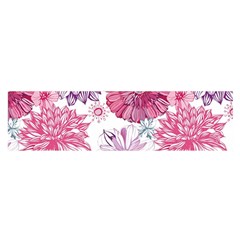 Red And Pink Flowers Vector Art Asters Patterns Backgrounds Oblong Satin Scarf (16  X 60 ) by Jancukart