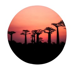 Baobabs Trees Silhouette Landscape Sunset Dusk Mini Round Pill Box (pack Of 5)