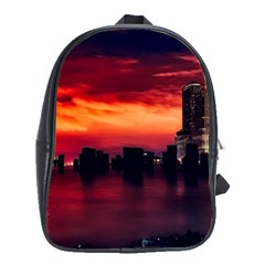 New York City Urban Skyline Harbor Bay Reflections School Bag (large) by Jancukart