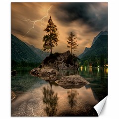 Nature Waters Lake Island Landscape Thunderstorm Canvas 20  X 24  by Jancukart