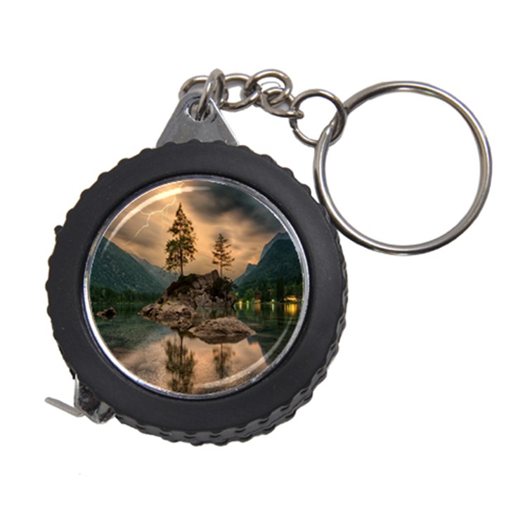 Nature Waters Lake Island Landscape Thunderstorm Measuring Tape