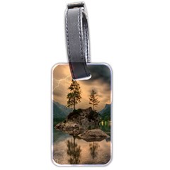 Nature Waters Lake Island Landscape Thunderstorm Luggage Tag (two Sides) by Jancukart