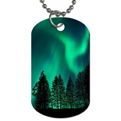 Aurora Northern Lights Phenomenon Atmosphere Sky Dog Tag (one Side) by Jancukart