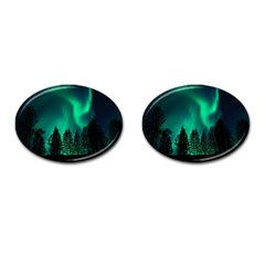 Aurora Northern Lights Phenomenon Atmosphere Sky Cufflinks (oval) by Jancukart