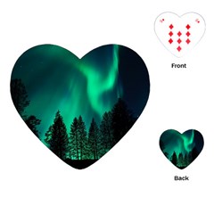 Aurora Northern Lights Phenomenon Atmosphere Sky Playing Cards Single Design (heart) by Jancukart