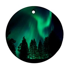 Aurora Northern Lights Phenomenon Atmosphere Sky Round Ornament (two Sides)