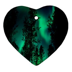 Aurora Northern Lights Celestial Magical Astronomy Heart Ornament (two Sides) by Jancukart