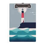 Lighthouse Ocean Nautical Sea Minimal Minimalist A5 Acrylic Clipboard Front