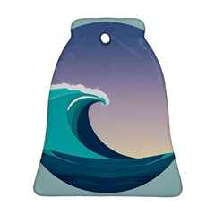 Tsunami Tidal Wave Wave Minimalist Ocean Sea 4 Ornament (bell)